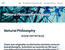 Tablet Screenshot of naturalphilosophyinstitute.org